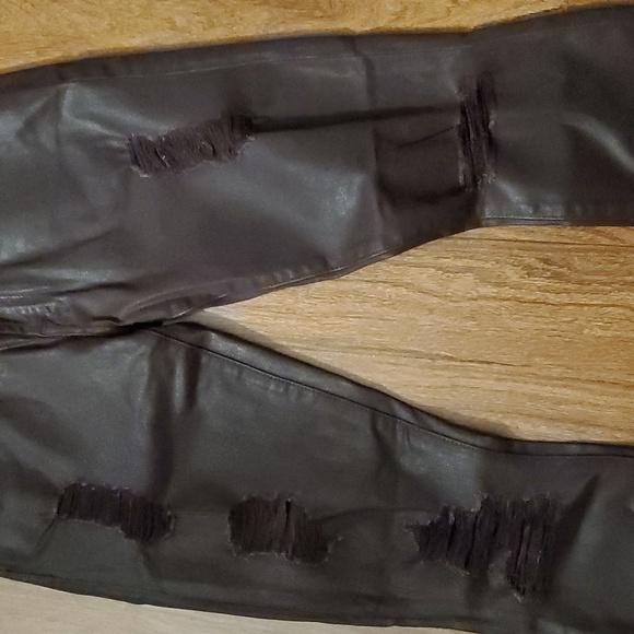 7 For All Mankind Waxed Distressed Women's Skinny Brown Pants - Size 27 - Picture 3 of 13